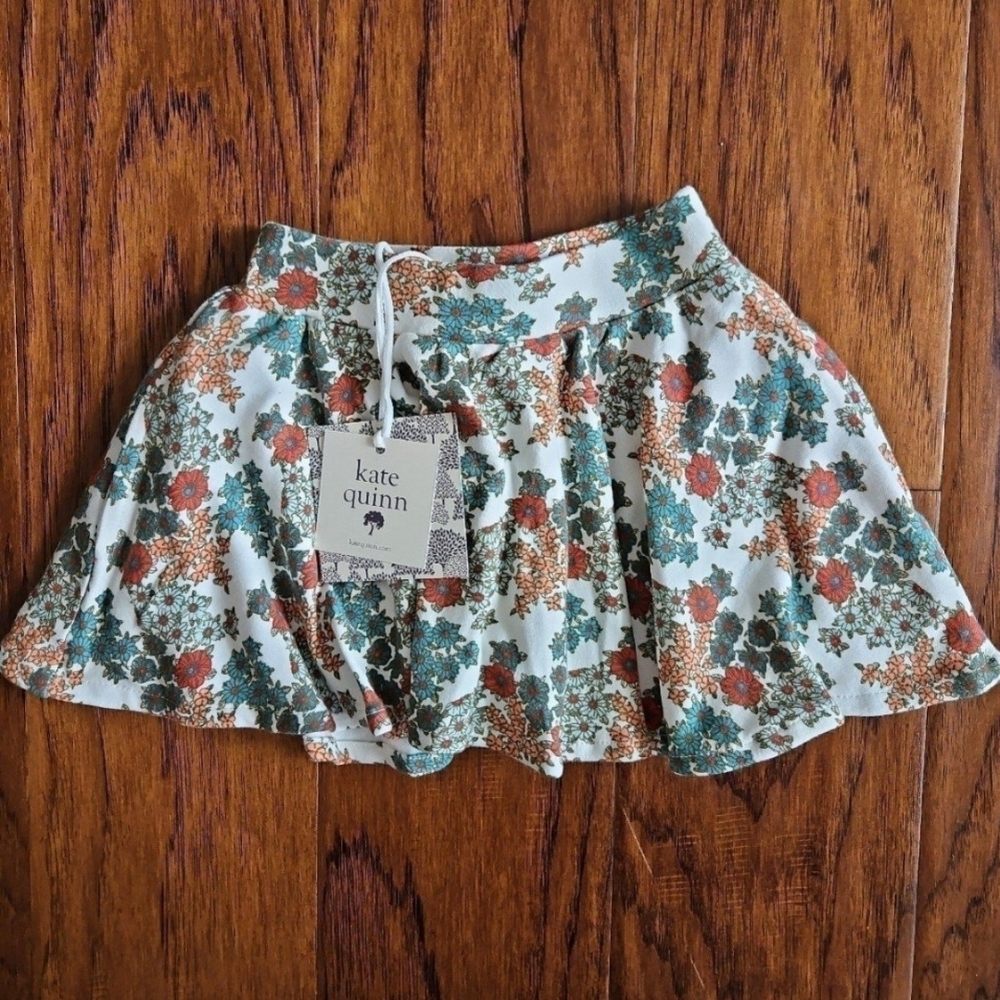 NEW Kate Quinn 6-12 Month Baby Girl Floral Organic Cotton Skirt